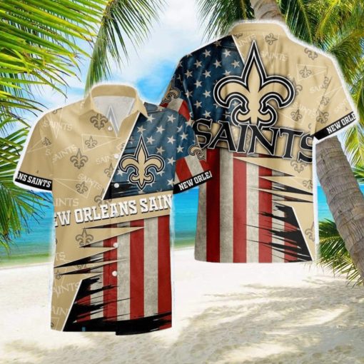 New Orleans Saints American 3D All Over Print Flag Hawaiian Shirt For Men And Women Gift Beach Holiday