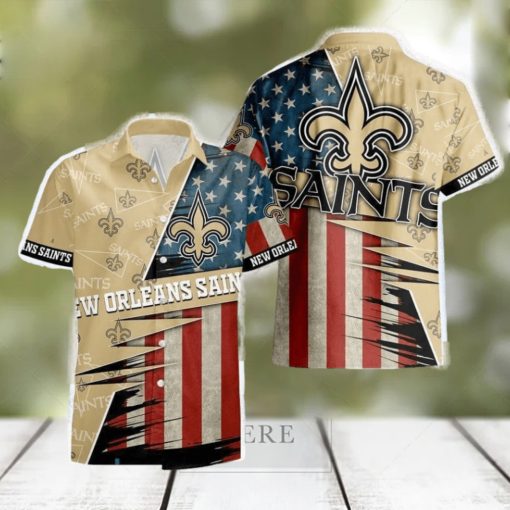 New Orleans Saints American 3D All Over Print Flag Hawaiian Shirt For Men And Women Gift Beach Holiday