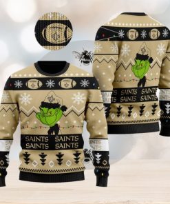 New Orleans Saints American NFL Football Team Logo Cute Grinch Ugly Christmas Sweater