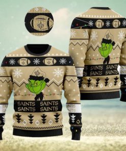 New Orleans Saints American NFL Football Team Logo Cute Grinch Ugly Christmas Sweater