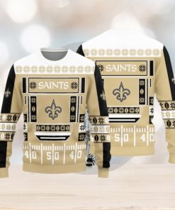 New Orleans Saints Christmas Ball Snowfalke Pattern Knitted Sweater