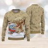 Cleveland Browns Design NFL Snowflakes Reindeer 3D Sweater Custom Number And Name