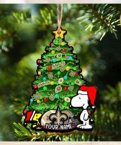 New Orleans Saints Custom Snoopy Peanuts Christmas Ornament Xmas Tree Decorations