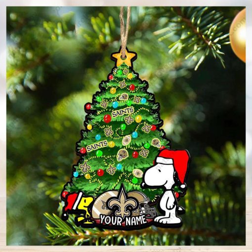 New Orleans Saints Custom Snoopy Peanuts Christmas Ornament Xmas Tree Decorations