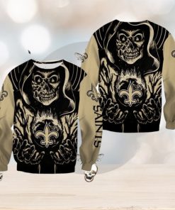 New Orleans Saints Death Halloween Skull Pullover Halloween Ugly Sweater For Men And Women Gift Christmas