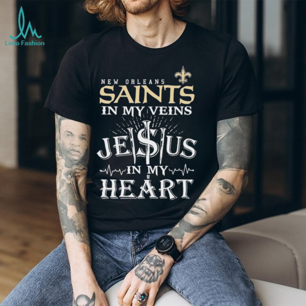 New Orleans Saints In My Veins Jesus In My Heart Button Shirt - The Clothes  You'll Ever Need