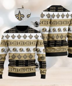 New Orleans Saints NFL American Football Team Logo Helmet Symbols Ugly Christmas Sweater