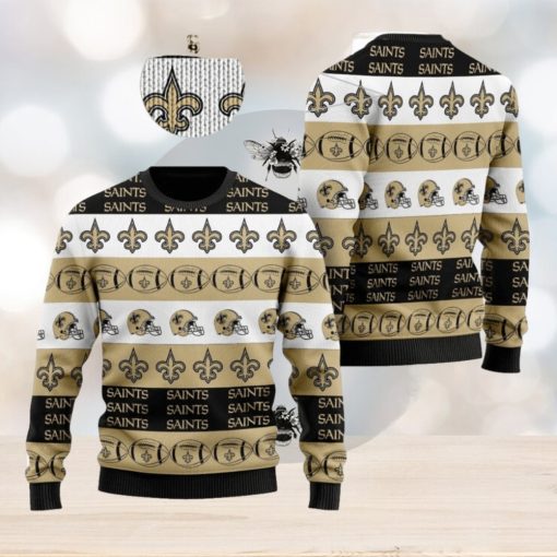 New Orleans Saints NFL American Football Team Logo Helmet Symbols Ugly Christmas Sweater