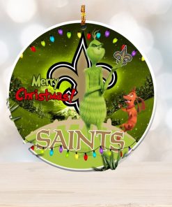 New Orleans Saints NFL Funny Grinch Christmas Ornaments