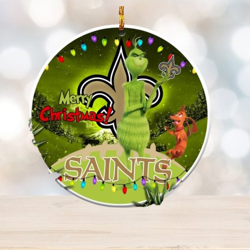 New Orleans Saints NFL Funny Grinch Christmas Ornaments