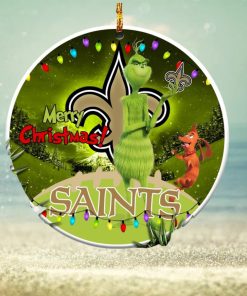 New Orleans Saints NFL Funny Grinch Christmas Ornaments