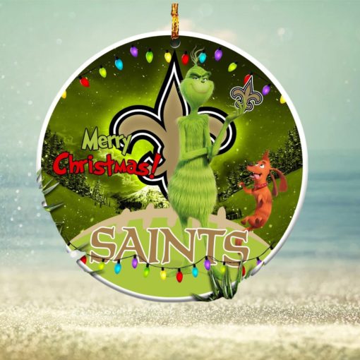 New Orleans Saints NFL Funny Grinch Christmas Ornaments
