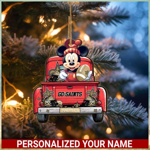New Orleans Saints NFL Mickey Ornament Personalized Your Name SP12102353ID05