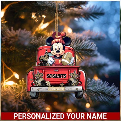New Orleans Saints NFL Mickey Ornament Personalized Your Name SP12102353ID05