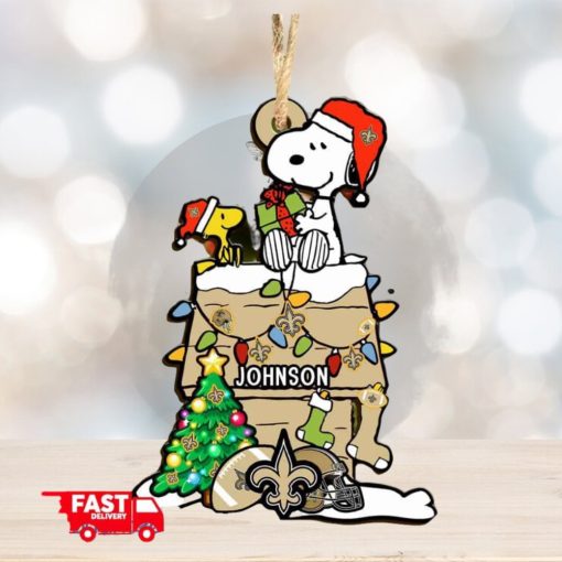 New Orleans Saints NFL Snoopy Ornament Personalized Christmas 2023 Holidays