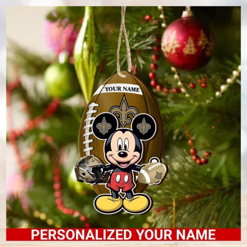 New Orleans Saints Personalized Your Name Mickey Mouse And NFL Team Ornament SP161023182ID03