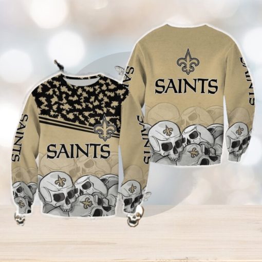 New Orleans Saints Skull Comfy Halloween Ugly Sweater For Men And Women Gift Christmas