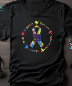 New York Giants Autism Support Educate Advocate Accept Love t shirt