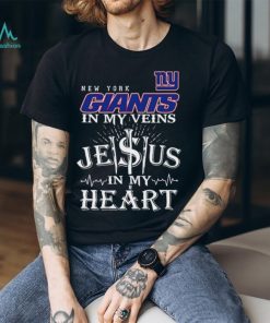 New York Giants In My Vien Jesus In My Heart Logo Shirt