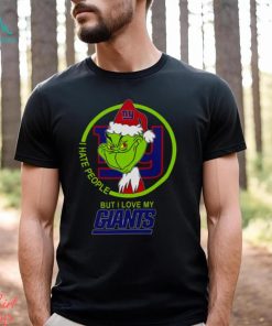 New York Giants NFL Christmas Grinch I Hate People But I Love My Favorite Football Team T Shirt