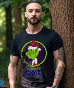 New York Giants NFL Christmas Grinch I Hate People But I Love My Favorite Football Team T Shirt