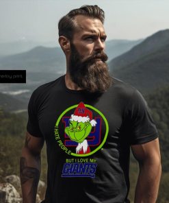 New York Giants NFL Christmas Grinch I Hate People But I Love My Favorite Football Team T Shirt