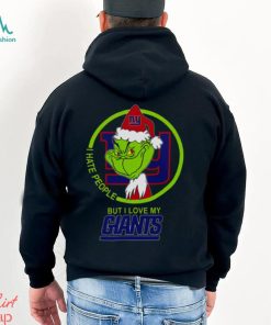 New York Giants NFL Christmas Grinch I Hate People But I Love My Favorite Football Team T Shirt