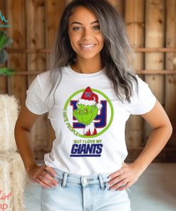 New York Giants NFL Christmas Grinch I Hate People But I Love My Favorite Football Team T Shirt