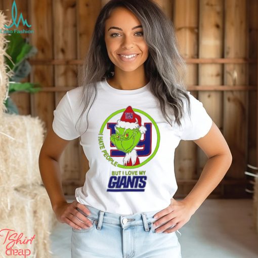 New York Giants NFL Christmas Grinch I Hate People But I Love My Favorite Football Team T Shirt