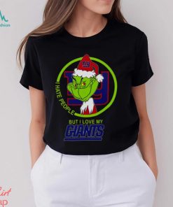 New York Giants NFL Christmas Grinch I Hate People But I Love My Favorite Football Team T Shirt