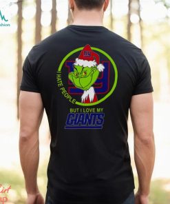 New York Giants NFL Christmas Grinch I Hate People But I Love My Favorite Football Team T Shirt