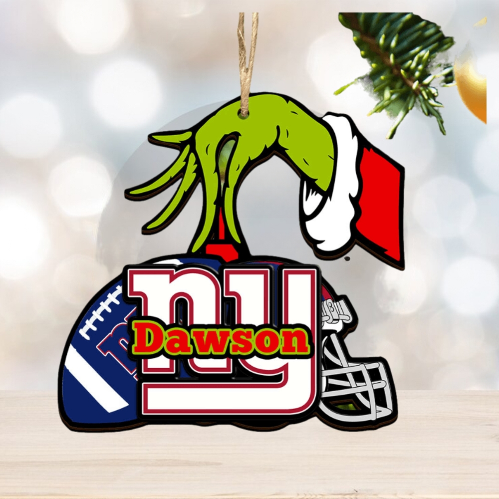 New York Giants NFL Grinch Personalized Ornament SP121023120ID03 New York Giants NFL Grinch Personalized Ornament SP121023120ID03