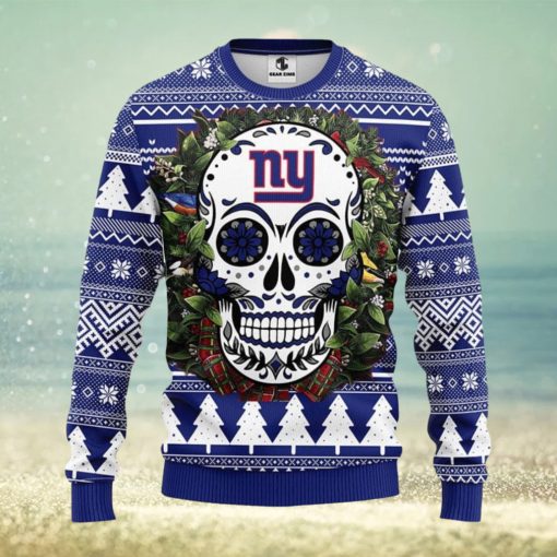 New York Giants Skull Flower Ugly Xmas Ugly Christmas Sweater Best Christmas Gift Ideas