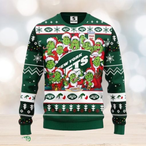 New York Jets 12 Grinch Xmas Day Xmas Ugly Christmas Sweater Best Christmas Gift Ideas