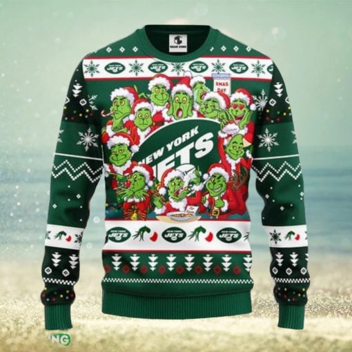 New York Jets 12 Grinch Xmas Day Xmas Ugly Christmas Sweater Best Christmas Gift Ideas