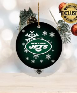 New York Jets Merry Christmas Circle Ornament