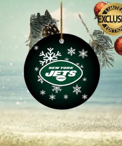 NFL New York Jets Flag Map US Personalized Christmas Ornaments - Banantees