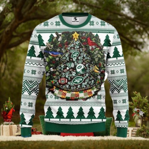 New York Jets Tree Ugly Christmas Fleece Sweater