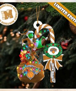 New York Knicks NBA Grinch Candy Cane Personalized Xmas Gifts Christmas Tree Decorations Ornament_48133728 1