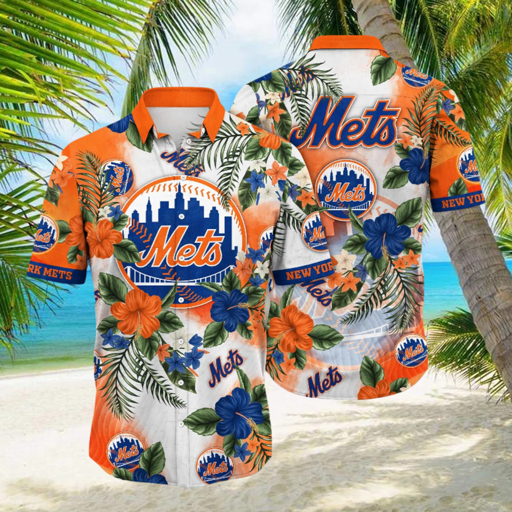 MLB New York Mets Hawaiian Shirt Custom Name Beach Gift For Dad - Limotees