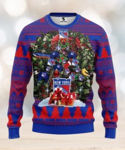 New York Rangers Tree Ugly Christmas Fleece Sweater