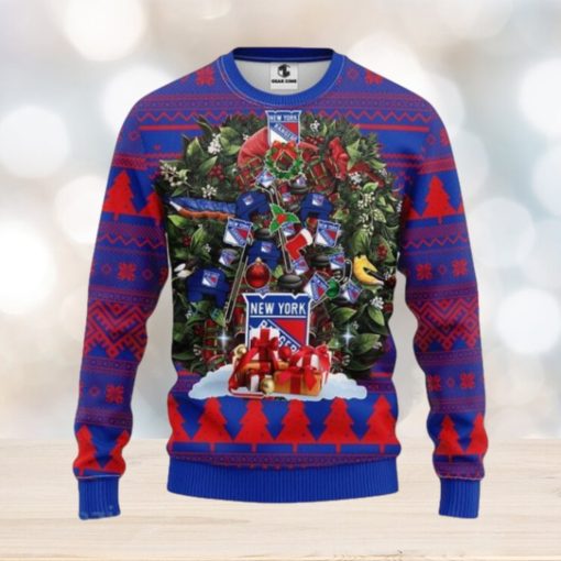 New York Rangers Tree Ugly Christmas Fleece Sweater