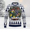 Turtle Christmas Pattern Sweater Christmas Knitted Print Sweatshirt