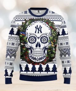 New York Yankees Skull Flower Ugly Xmas Ugly Christmas Sweater Best Christmas Gift Ideas