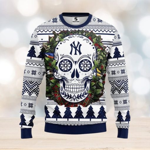 New York Yankees Skull Flower Ugly Xmas Ugly Christmas Sweater Best Christmas Gift Ideas