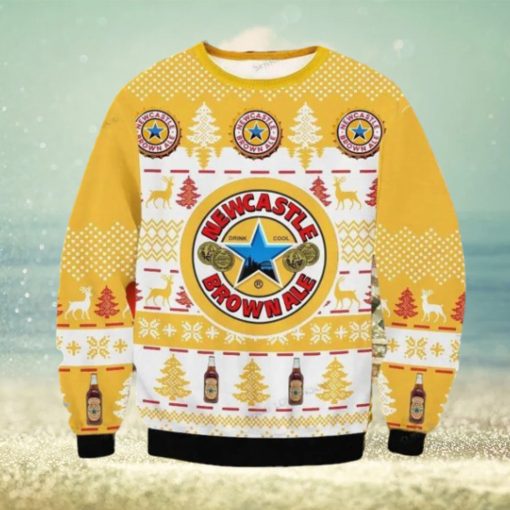 Newcastle Brown Ale Beer Pine Tree Ugly Christmas Sweater Impressive Gift For Men And Women