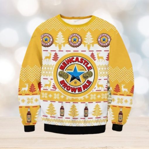 Newcastle Brown Ale Beer Pine Tree Ugly Christmas Sweater Impressive Gift For Men And Women