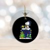 Baltimore Ravens NFL Custom Name Grinch Candy Cane Ornament 2 Side
