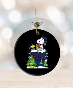 Nfl New York Giants Snoopy And Woodstock Christmas Ornament