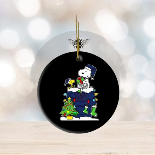 Nfl New York Giants Snoopy And Woodstock Christmas Ornament